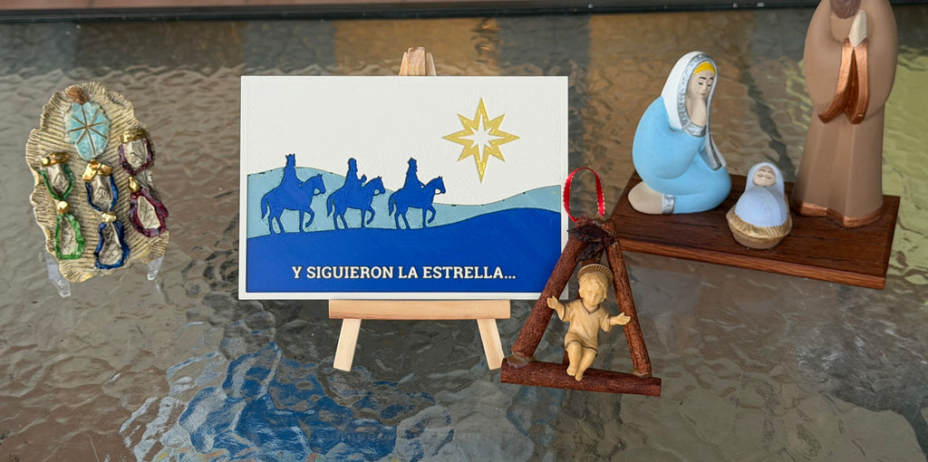 Los Tres Reyes Magos guiados por la estrella de Belén