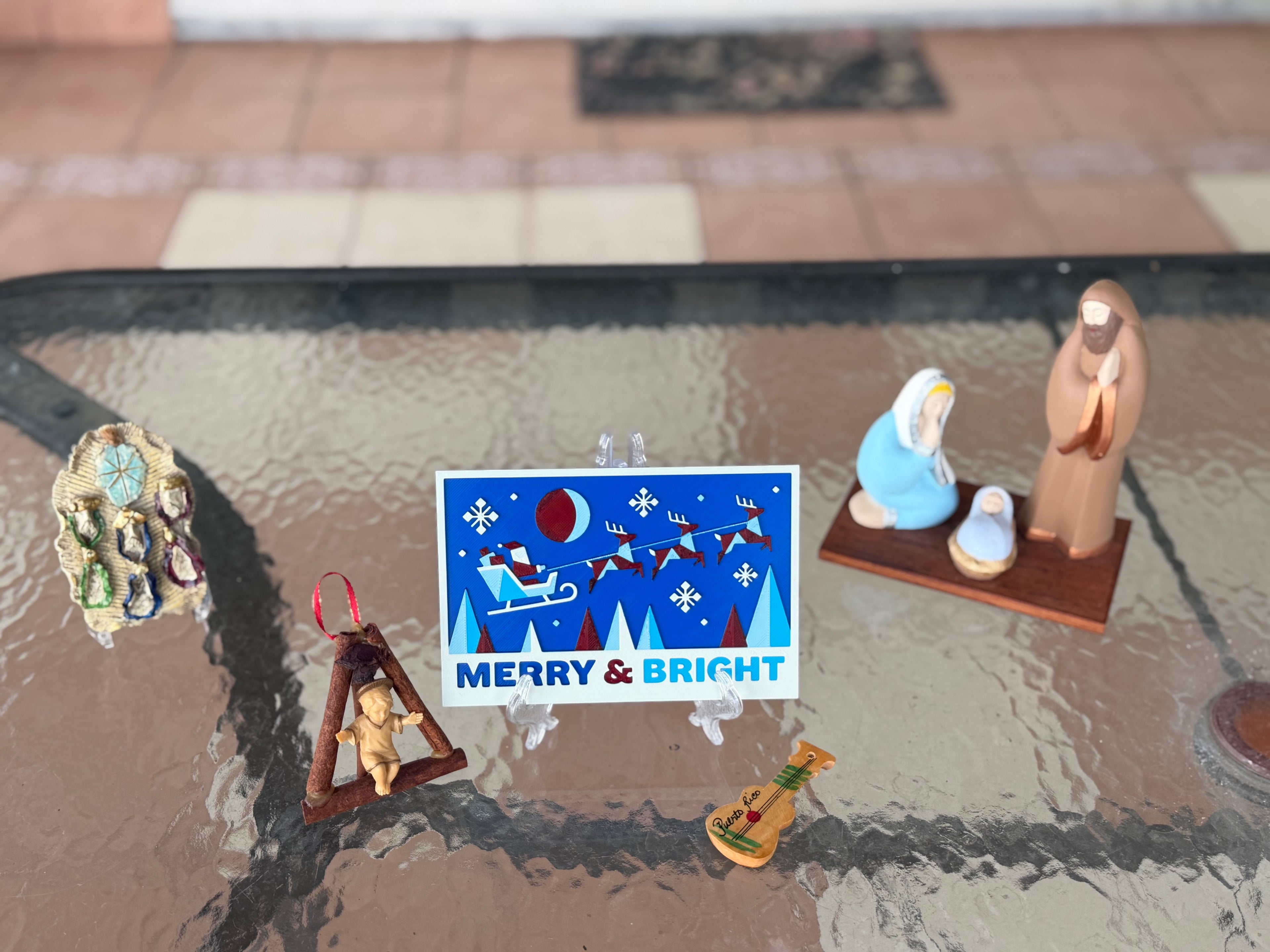 Merry & Bright Christmas Display Card