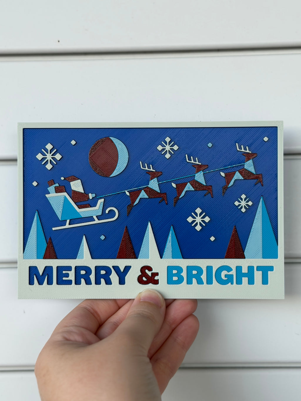 Merry & Bright Christmas Display Card