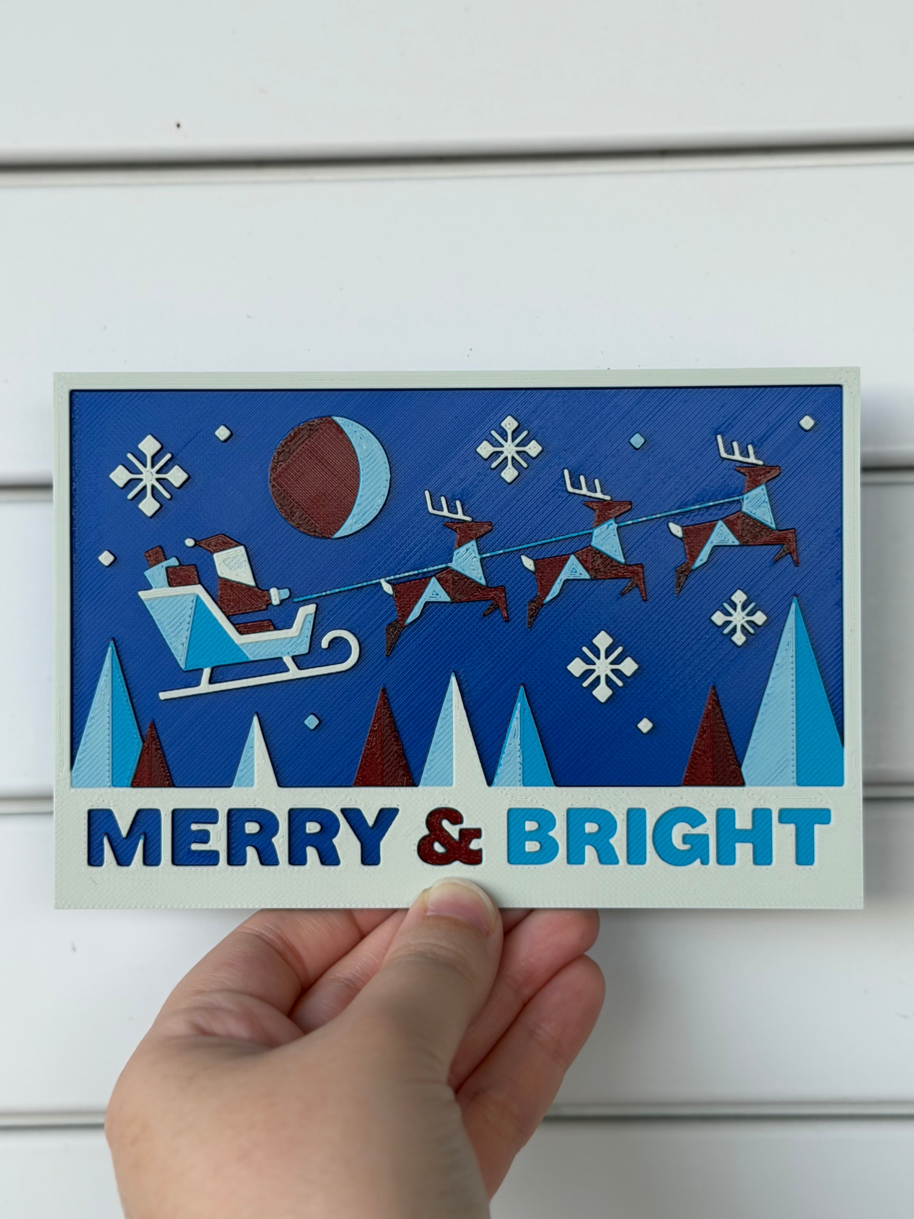 Merry & Bright Christmas Display Card