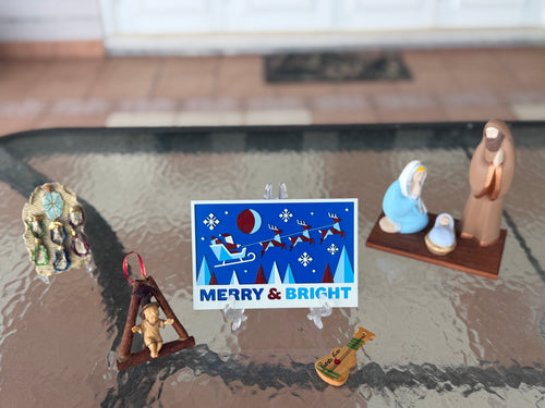 Merry & Bright Christmas Display Card